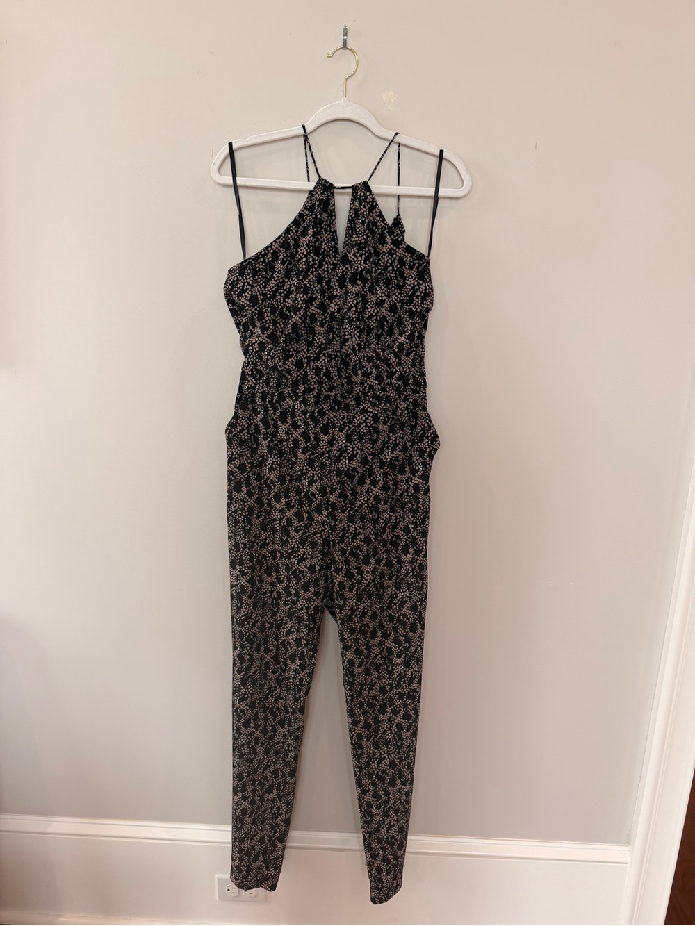 Banana Republic Black Printed Halter-Style Jumpsuit